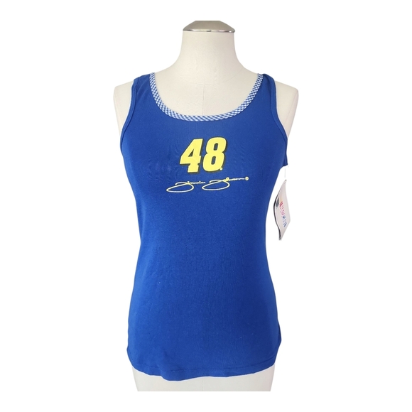 Vintage Style NASCAR #48 Blue Tank Top – Size L, Jimmie Johnson Graphic Tee NWT - Picture 1 of 11